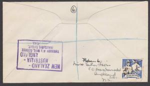 NEW ZEALAND 1940 First flight cover to London with cinderella..............57670