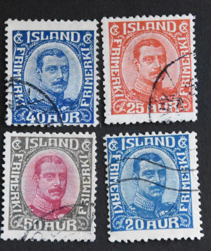 Iceland Scott 118, 121, 123,125  used Scott CV$ 98.00