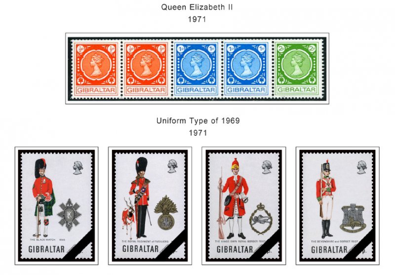 COLOR PRINTED GIBRALTAR 1886-2010 STAMP ALBUM PAGES (197 illustrated pages)