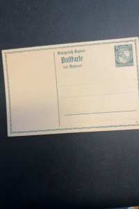 Germany Bavaria Postal Card w/ reply unused P95/03 lot #30