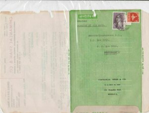 India 1966 C.Shah & Co. Merchants Commercial Stamped Aerogramme to Holland 26651
