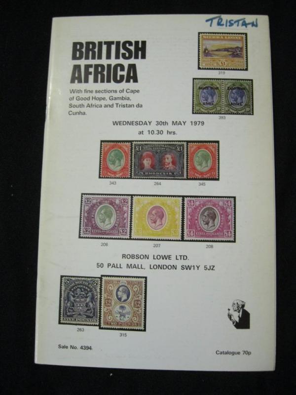 ROBSON LOWE AUCTION CATALOGUE 1979 BRITISH AFRICA