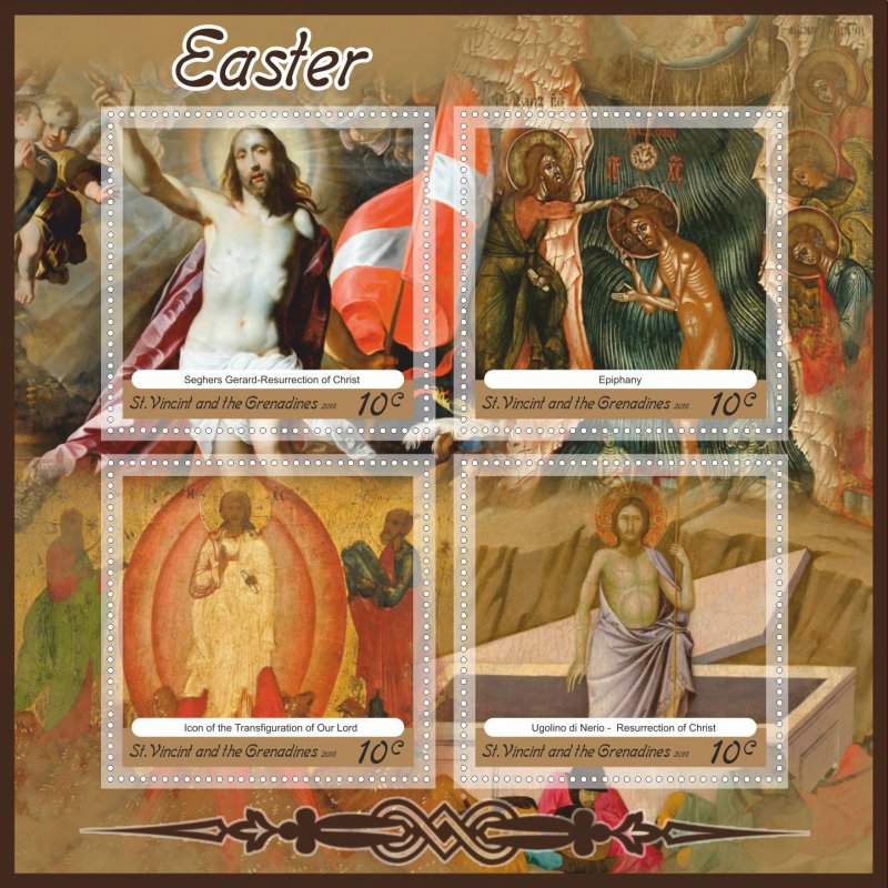 Stamps.  Art, painting, Religion, Easter 2016 8 sheets perforated MNH **