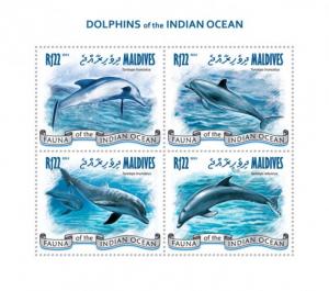 MALDIVES 2013 SHEET DOLPHINS MARINE LIFE mld13105a