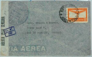 94134 - ARGENTINA - POSTAL HISTORY - Single Stamp CENSORED COVER to BRAZIL  1944