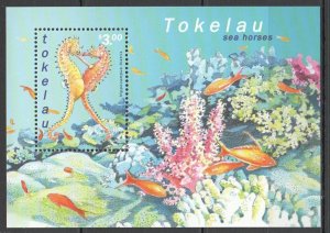 Ft183 2001 Tokelau Sea Horses Fauna Fish & Marine Life Bl23 Mnh