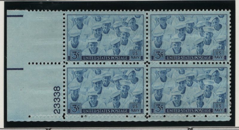 US, 935, MNH, PLATE BLOCK, 1945, NAVY