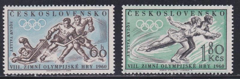 Czechoslovakia # 965-966, Squaw Valley Winter Olympics, NH, 1/2 Cat.