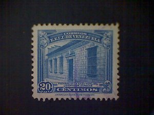 Venezuela, Scott #370, used (o), 1941, Birth House of Bolivar, 20c, ultramarine