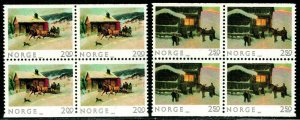 ES-738 NORWAY 1983 BOOKLET STAMPS CHRISTMAS SC 831-832 SG 910-911 BLOCKS MNH