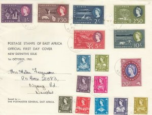 Kenya Uganda & Tanganyika 1960 FDC Multi Stamp To 20/- To Nairobi J7050