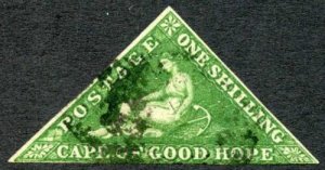 Cape 1855-63 1s bright yellow-green SG8 used cat 325 pounds 