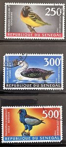 1968-9 Senegal Birds Airmail Sc# C55-7 (High Values) VF CTO