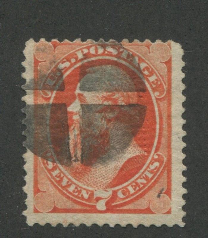 1871 US Stamp #138 7c Used Average H. Grill  Catalogue Value $475