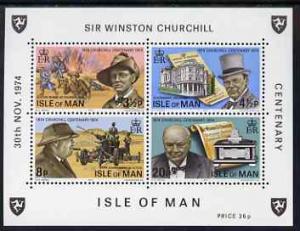 Isle of Man 1974 Churchill Centenary miniature sheet cont...