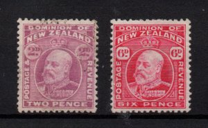 New Zealand KEVII 2d & 6d mint MH SG388-392 WS36620