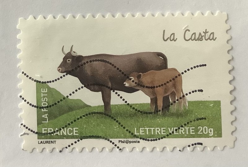 France 2014 Scott 4580 used - (61c),  Cattle breeds, La Casta