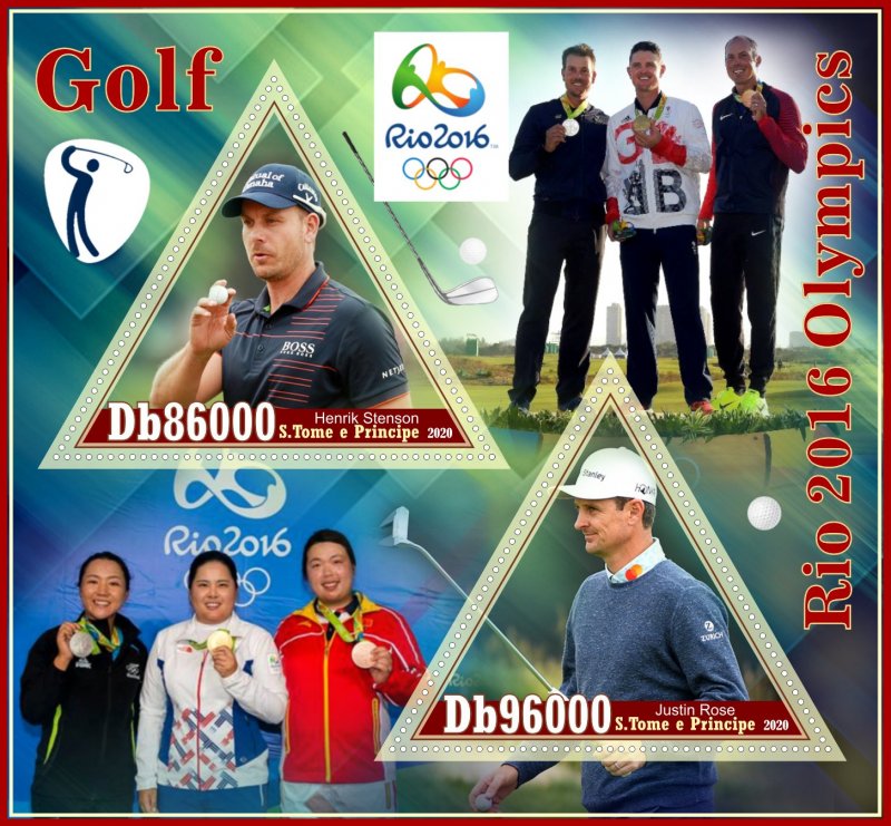 Stamps.Sports. Golf 2016 2020 year 1+1 sheets perforated Sao Tome