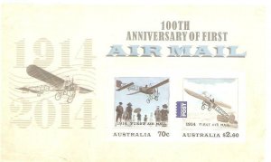 2014   AUSTRALIA  -  SG.  MS 4192  -  CENTENARY OF AIRMAIL  -  MNH