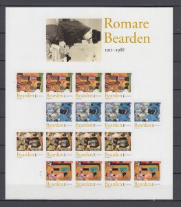 ​(S) USA Sc#4566-69 Art of Romare Bearden Full Sheet of 16 Forever Stamps MNH