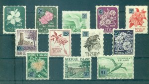 Norfolk Is. - Sc# 71-82. 1966 Definitives Overprinted. MNH $12.20.