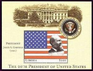 Liberia 2001 - 20th President Of The US - James A. Garfield - S/S MNH