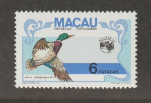 Rare: 1984 Macau Sc# 499 -  6 Patacas. Ausipex, Goose. MNH Cv$17.50