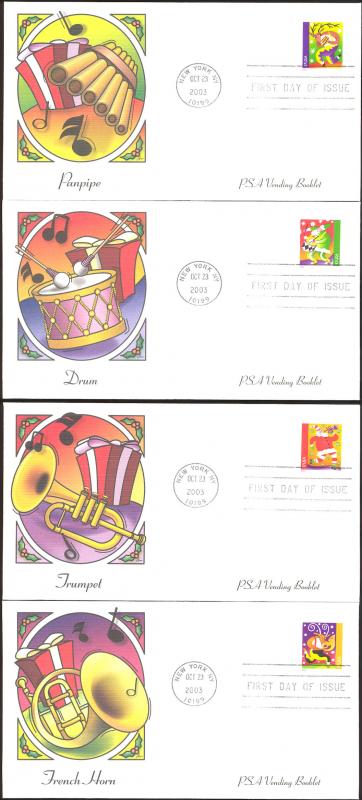 #3825-28 Holiday Music Makers Fleetwood FDC Set