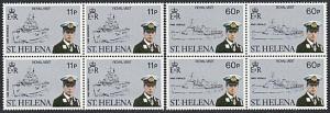 ST HELENA 1984 Royal Visit Prince Andrew set MNH blocks of 4...............57690