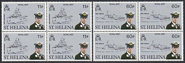 ST HELENA 1984 Royal Visit Prince Andrew set MNH blocks of 4...............57690