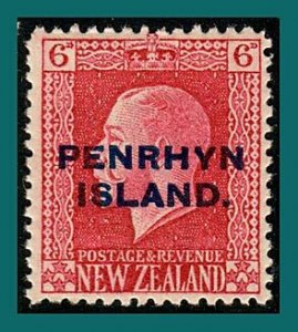 Penrhyn Island 1918 King George V Overprint, p 14.5, 6d MNH #23,SG26a