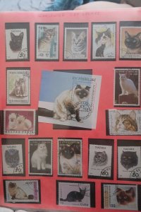 6 pages world cat stamps