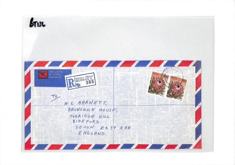 BT136 1981 South Africa Durban Commercial Air Mail Cover {samwells}PTS