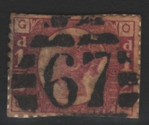 Great Britain Sc#58 Used - Plate 19 - on paper