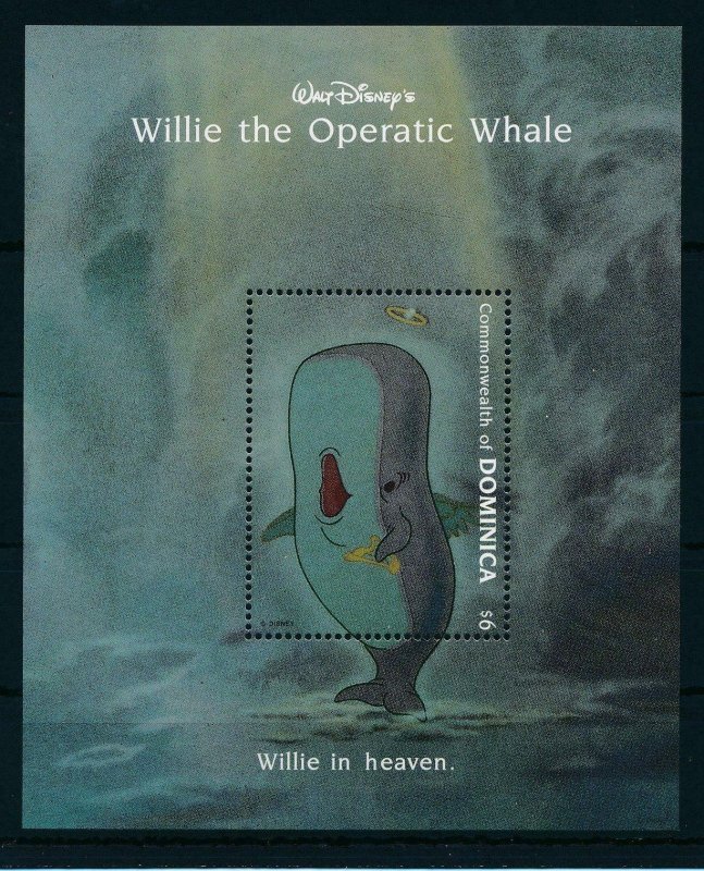 [22229] Dominica 1993 Disney Willie the Operatic Whale in heaven MNH