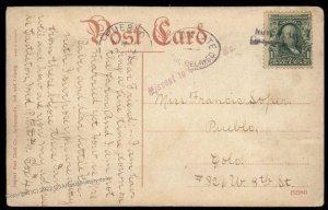 USA 1907 Castleton IN Missent Chamois MO Train Late Pueblo Cover 88042