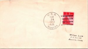 COVER MAILED ONBOARD NUCLEAR VESSEL U.S.S. NUECES FEB 14 1946 (VERY SCARCE)