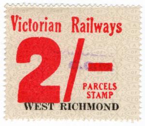 (I.B) Australia - Victoria Railways : Parcel Stamp 2/- (West Richmond)