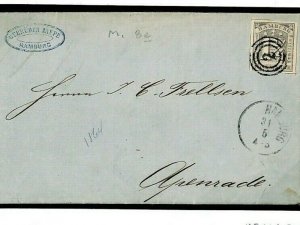 Germany States HAMBURG Cover Greyish Violet Shade 1864 Superb Classic Mi8e F402a