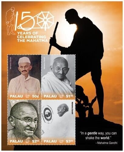 Palau 2019 - Mahatma Gandhi 150th Anniversary - Sheet of 4 stamps - MNH