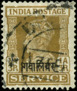 India, Convention States, Gwalior Scott #O57 SG #O88 Used