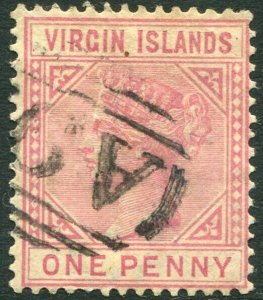 BRITISH VIRGIN ISLANDS-1883 1d Pale Rose Sg 29 FINE USED V33646