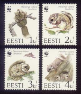 Estonia Sc# 270-3 MNH WWF / Flying Squirrel