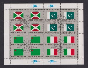 United Nations flags  #425-428  cancelled  1984  sheet  flags  20c Burundi>