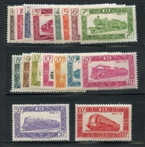 BELGIUM SCOTT #Q310/26 TRAINS PARCEL POST SET 1949 MINT NEVER HINGED