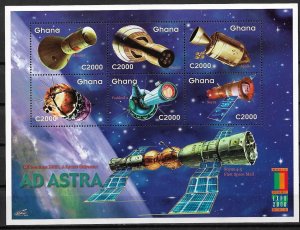 2000 Ghana Sc2197 AD ASTRA/World Stamp Expo, Anaheim MNH S/S