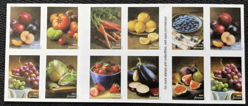 US #5484-5493 MNH Block of 10 Fruits & Vegetables (.55)