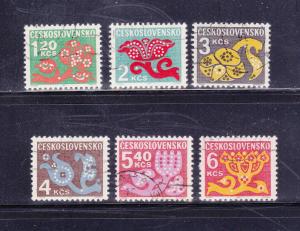 Czechoslovakia J101-J106 U Postage Due Stamps