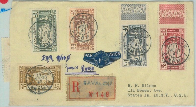 77357 - DAHOMEY - POSTAL HISTORY - registered letter by SAVALOU 1942-