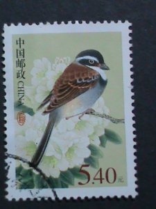 ​CHINA -2002-SC#3179  KOZLOV'S BUNTING BIRD USED VF WE SHIP TO WORLD WIDE